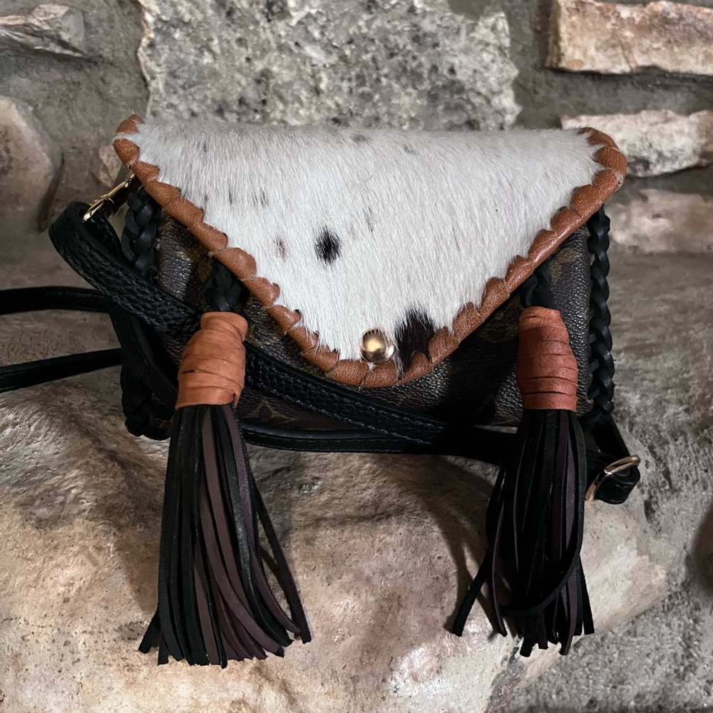 🤎🤍 Custom Vintage boho style Louis Vuitton mini speedy with tassels/ fringe🤍🤎